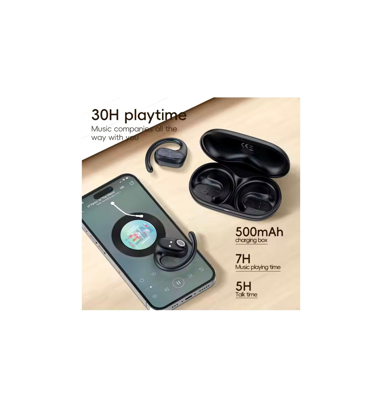 LDNIO OWS T07 Bone Conduction Earphones – HiFi Wireless Sports Earbuds with Charging Case