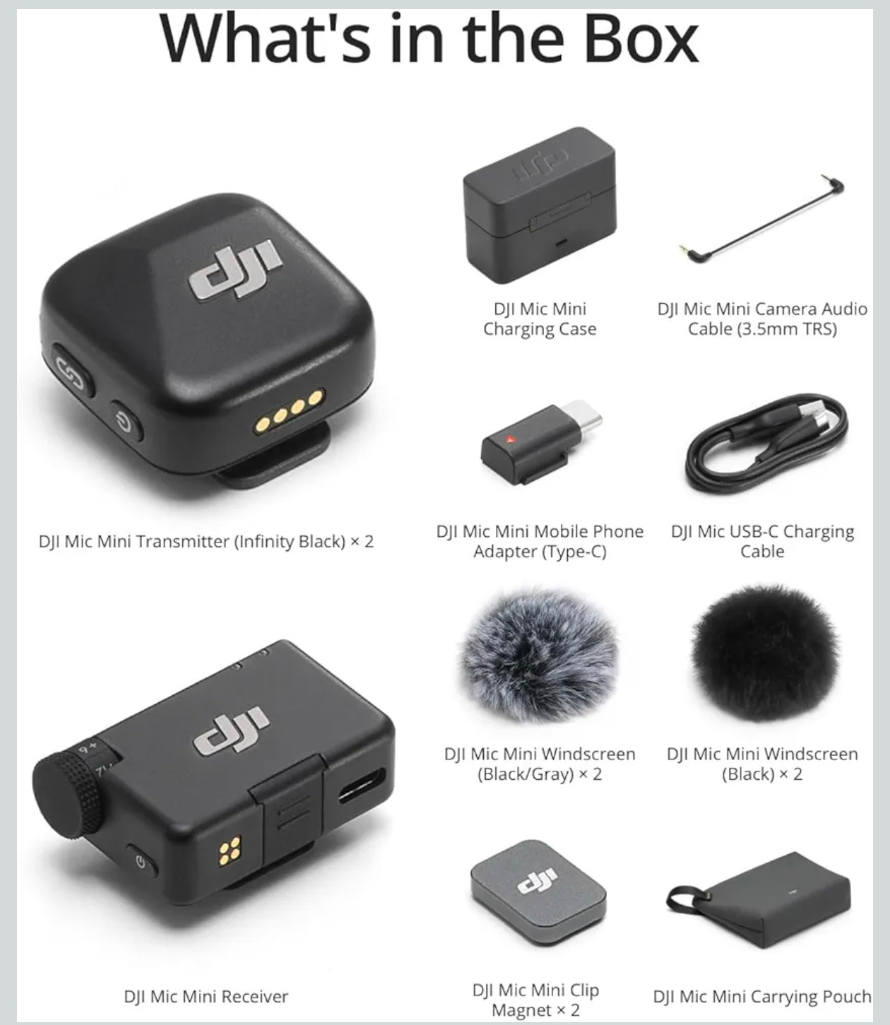 DJI Mic Mini (2 TX + 1 RX + Charging Case), Ultralight, Detail-Rich Audio, 48h Use, Noise Cancelling, Automatic Limiting, Wireless Microphone for Camera/iPhone/Android, Vlog, Streaming, Black
Amazon's Choice