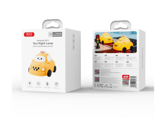 XO-OZ13 Taxi Night Lamp – Soft Silicone LED

🚖 Cute taxi car design with smiling face

🌙 Warm & soothing night light for kids

✨ Soft, safe & durable silicone build

🔋 Energy-efficient & portable